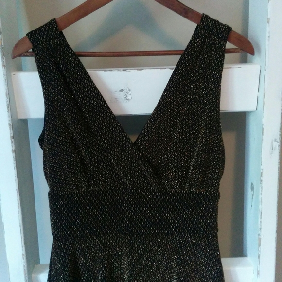 Dressbarn Black & Gold Party Dress, Size 8 - Picture 3 of 6